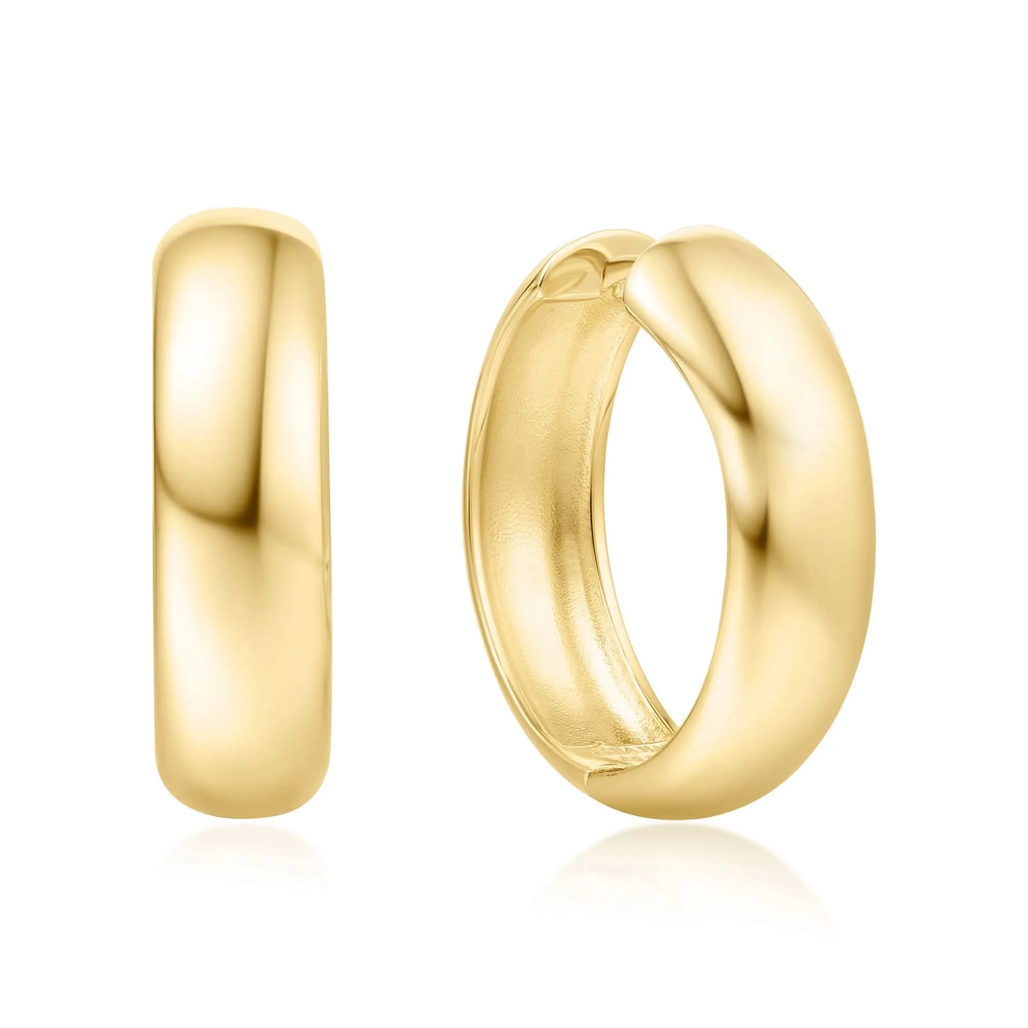 Boucles d'oreilles larges Huggie dodues en or E064-08G Ania Haie Jewellery