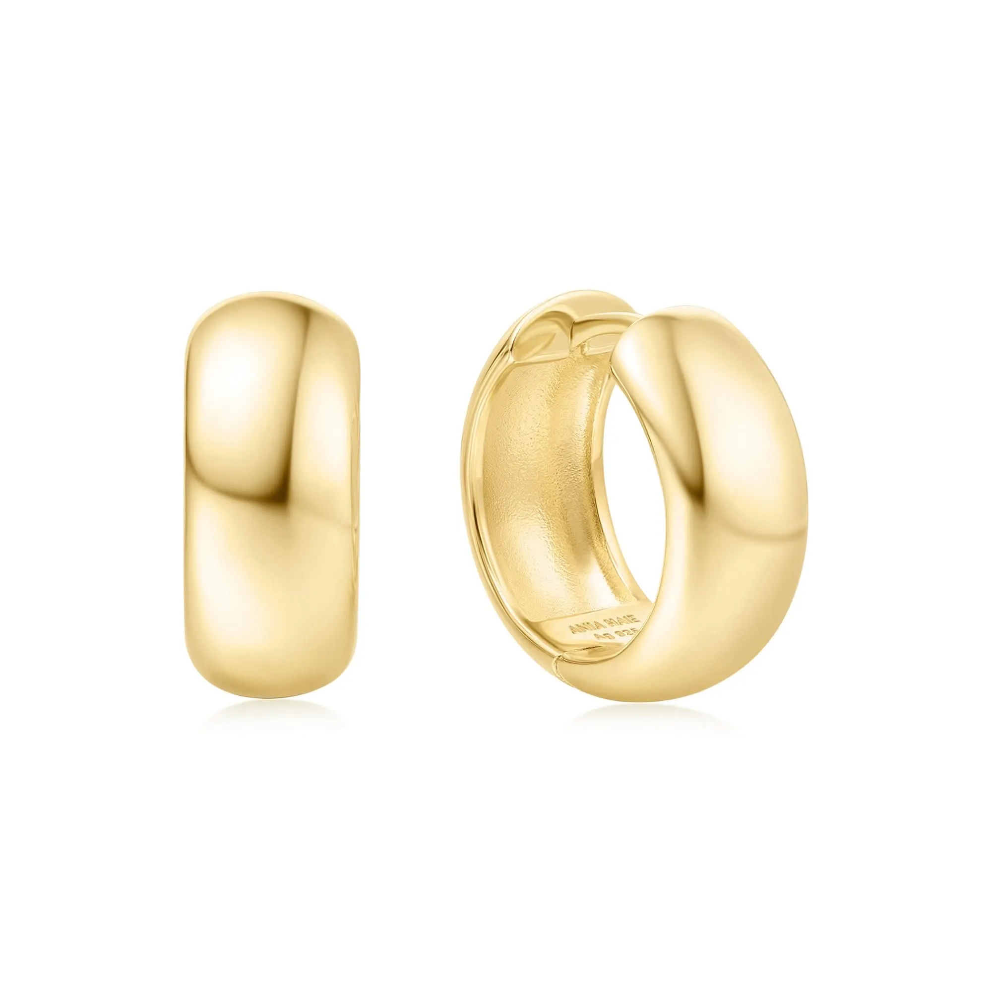 Boucles d'oreilles Huggie dodues moyennes en or E064-06G Ania Haie Jewellery