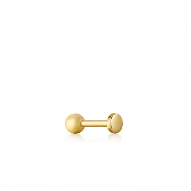 Boucle d'oreille simple Barbell Disque Or E035-04G Ania Haie Jewellery