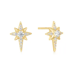 Boucles d'oreilles à clous Étoile à huit branches en or E065-02G Ania Haie Jewellery