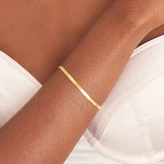 Bracelet en chaîne serpent plate or B046-01G Ania Haie Jewellery