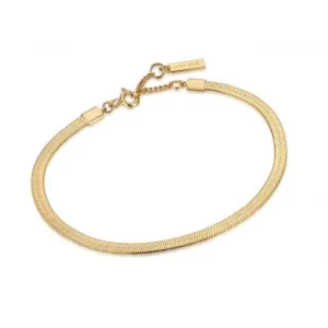 Bracelet en chaîne serpent plate or B046-01G Ania Haie Jewellery