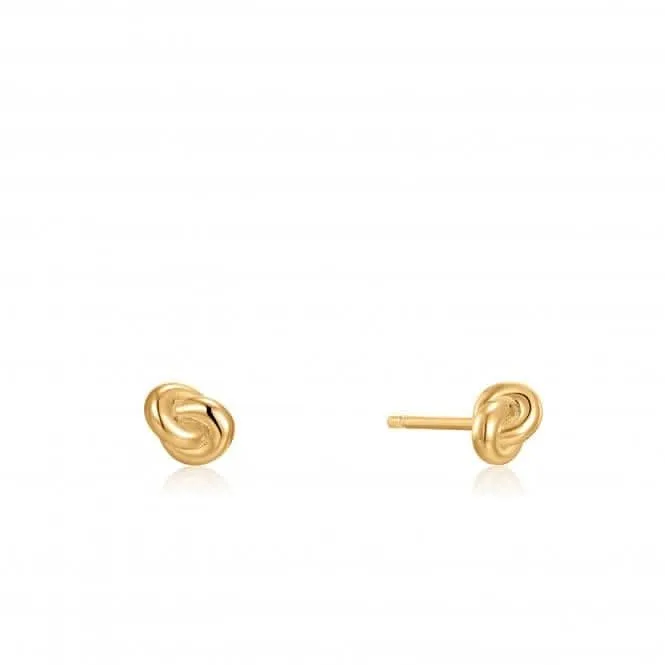 Boucles d'oreilles à clou avec nœud en or E029-01G Ania Haie Jewellery