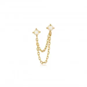 Boucle d'oreille barbell à chaîne goutte Opal Gold Kyoto E047-06G Ania Haie Jewellery