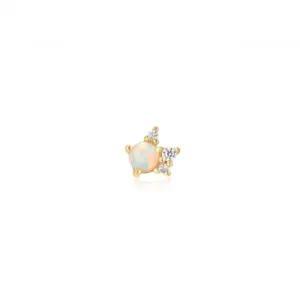 Boucle d'oreille simple Barbell Couronne Pailletée Opale Kyoto Or E047-05G Ania Haie Jewellery