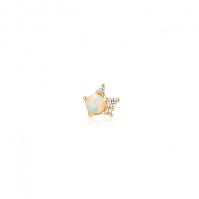 Boucle d'oreille simple Barbell Couronne Pailletée Opale Kyoto Or E047-05G Ania Haie Jewellery
