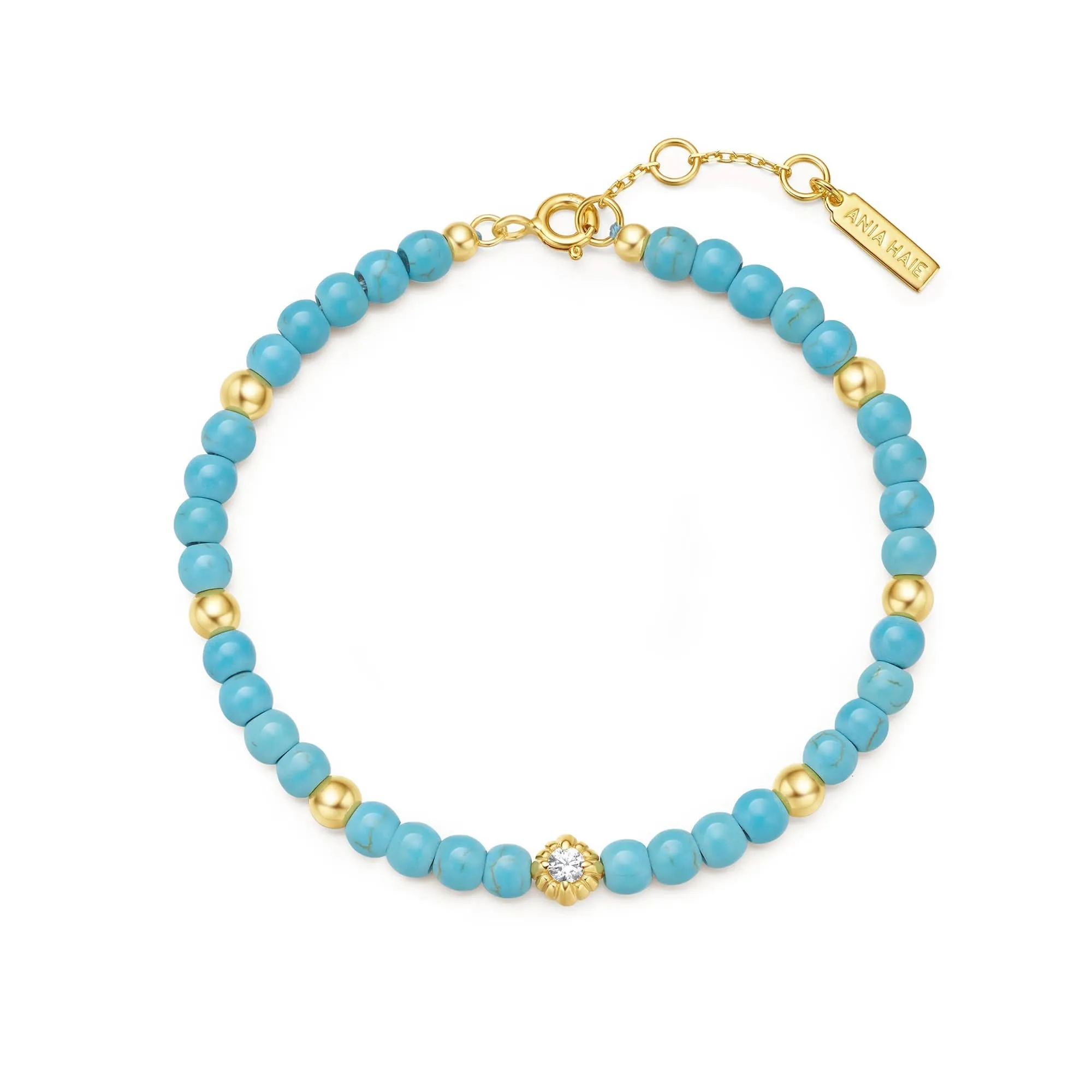 Bracelet en or avec turquoise créée en laboratoire B063-04G Ania Haie Jewellery