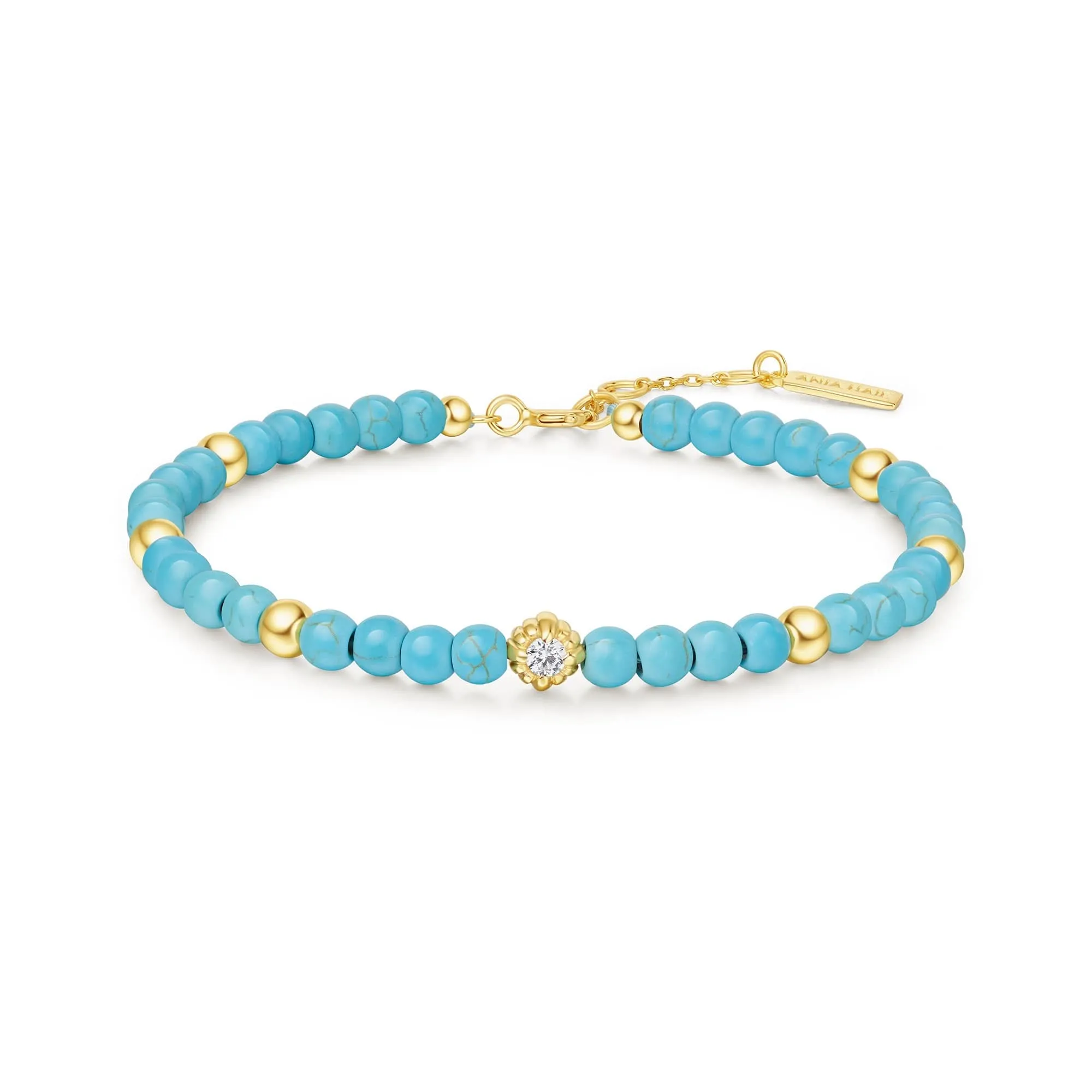 Bracelet en or avec turquoise créée en laboratoire B063-04G Ania Haie Jewellery
