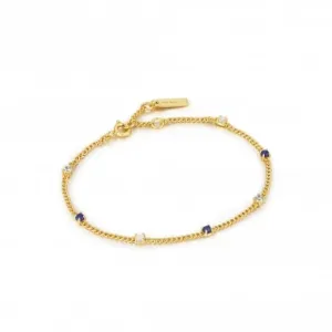 Bracelet Chaîne en Or et Lapis B039-01G-L Bijoux Ania Haie