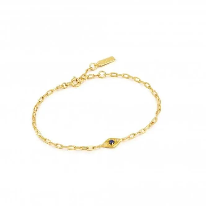 Bracelet Œil Maléfique en Or et Lapis B039-03G-L Ania Haie Jewellery