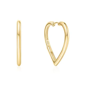 Boucles d'oreilles grand cœur en or E064-07G Ania Haie Jewellery