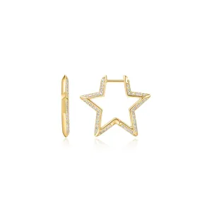 Boucles d'oreilles en or moyen étoile pavée E064-05G Ania Haie Jewellery