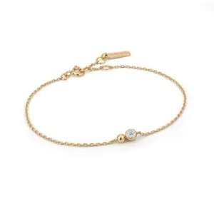 Bracelet Chaîne Étincelante Orbe Doré B045-01G-CZ Ania Haie Jewellery