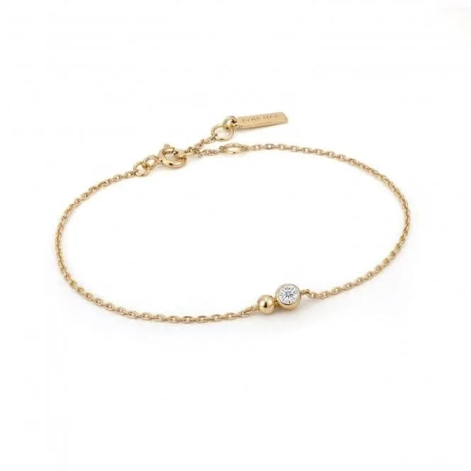 Bracelet Chaîne Étincelante Orbe Doré B045-01G-CZ Ania Haie Jewellery