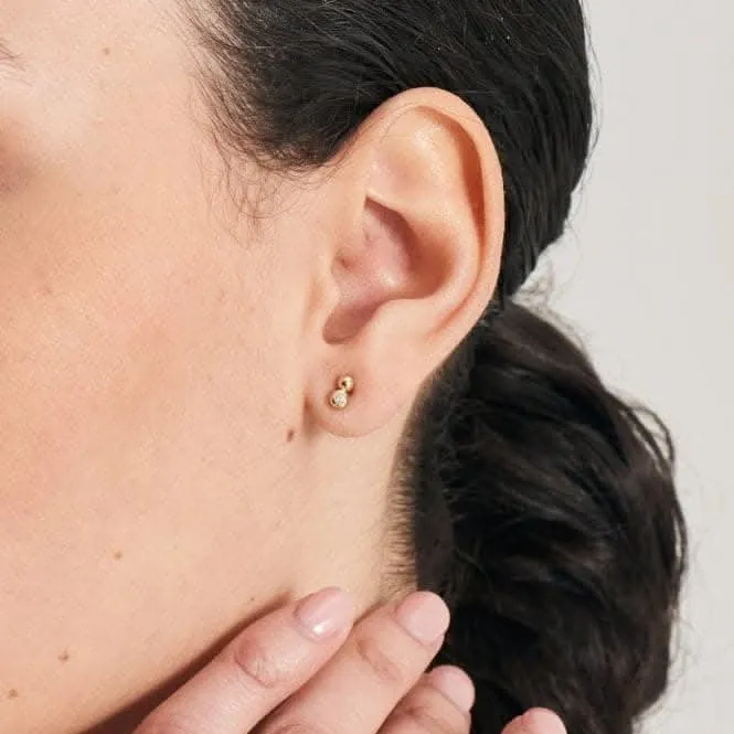 Boucles d'oreilles à clous étincelants avec orbe doré E045-01G-CZ Ania Haie Jewellery
