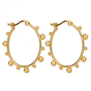 Boucles d'oreilles en or à anneaux avec perles E6248 - Débuts de bijoux