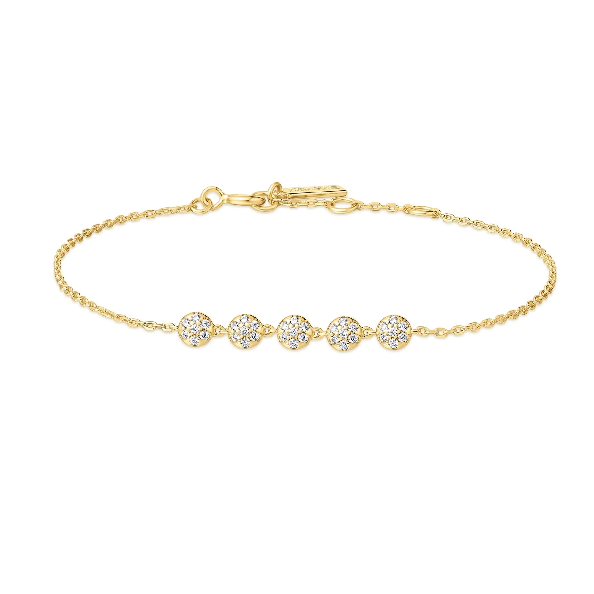 Bracelet en chaîne à perles multiples pavé or B065-04G Ania Haie Jewellery