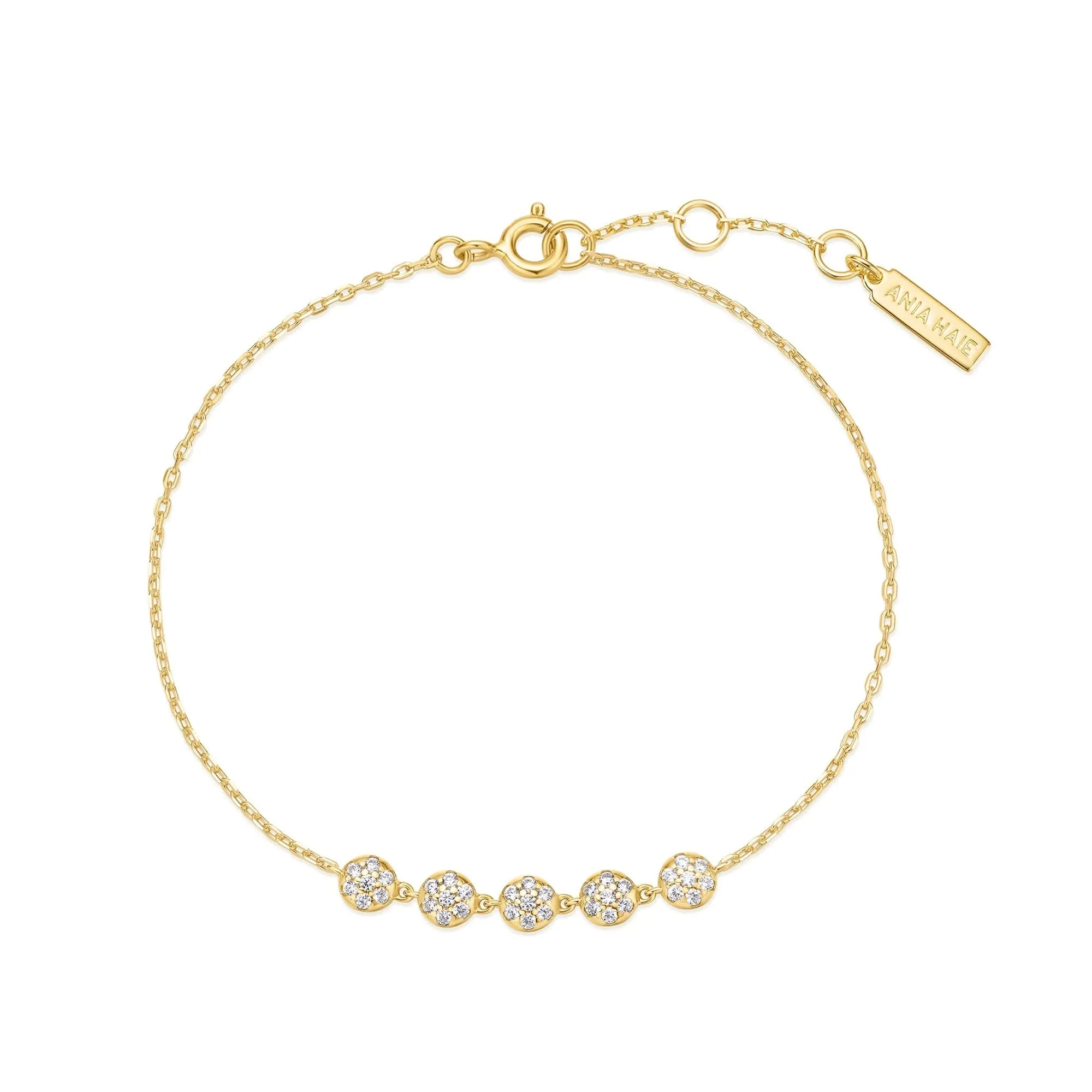 Bracelet en chaîne à perles multiples pavé or B065-04G Ania Haie Jewellery