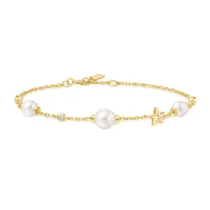 Bracelet Station Étoile et Perle Dorée B065-05G Ania Haie Bijoux