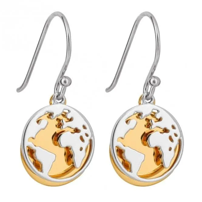Boucles d'oreilles monde à double disque plaqué or E6244 Beginnings Jewellery