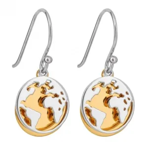 Boucles d'oreilles monde à double disque plaqué or E6244 Beginnings Jewellery