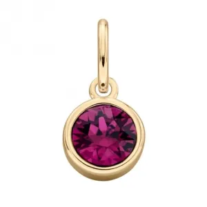 Pendentif en Cristal Swarovski avec Améthyste Plaqué Or - Bijouterie Beginnings