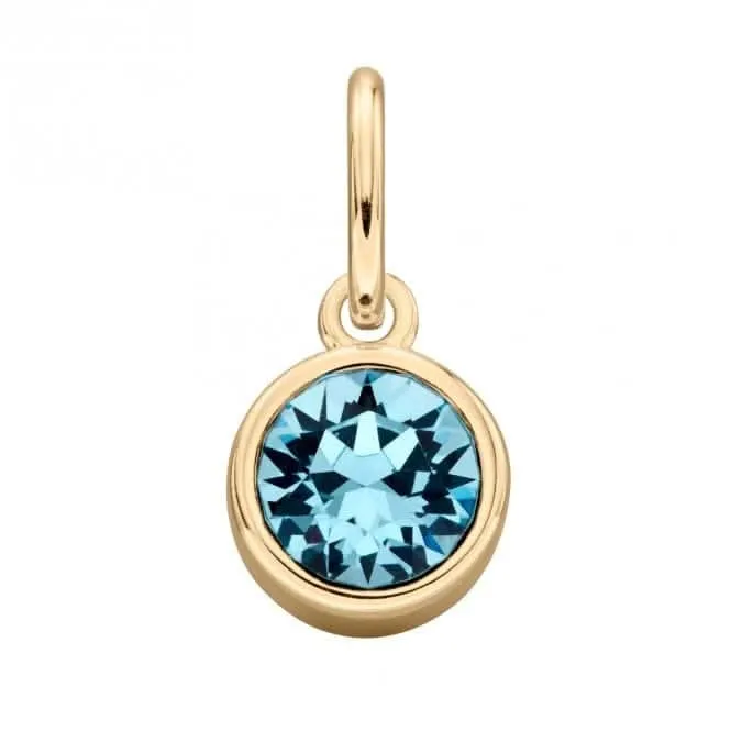 Pendentif en Cristal Swarovski Aigue-Marine Plaqué Or - Bijoux Débuts