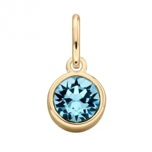Pendentif en Cristal Swarovski Aigue-Marine Plaqué Or - Bijoux Débuts