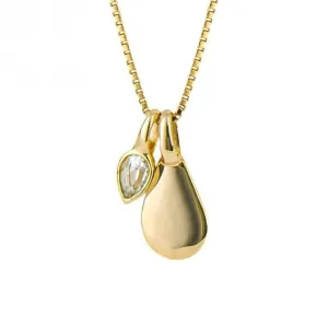 Pendentif en Topaze Blanche d'Avril plaqué or P5182 - Bijoux Beginnings