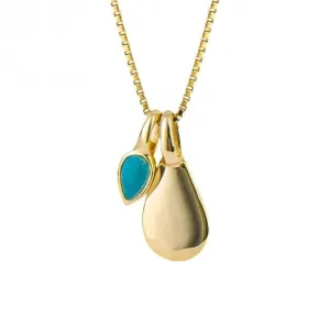 Pendentif en Turquoise de Décembre plaqué or P5190 - Bijoux Beginnings