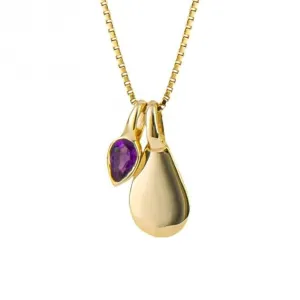 Pendentif en améthyste de février plaqué or P5180 - Bijoux Beginnings
