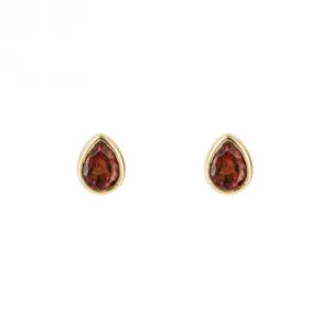 Boucles d'oreilles plaquées or avec pierre de naissance grenat de janvier E6202 Bijoux Beginnings
