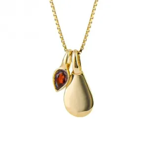 Pendentif en Grenat de Janvier plaqué or P5179 - Bijoux Débuts