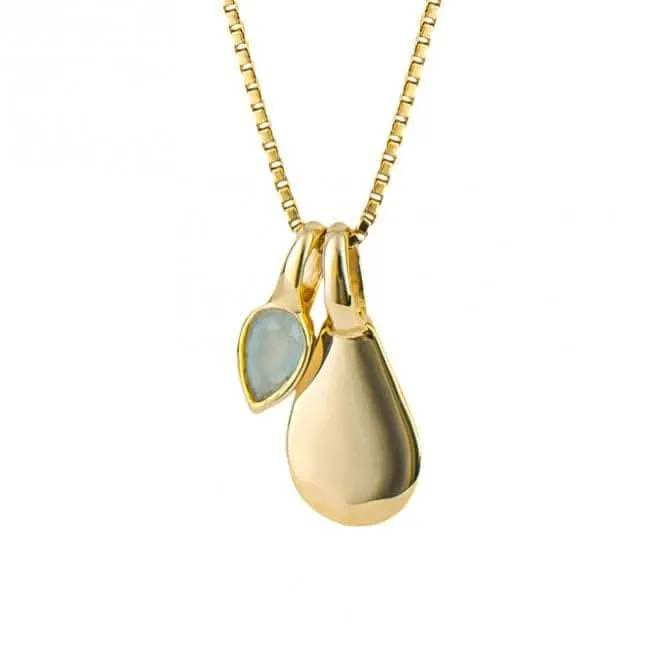 Pendentif en aigue-marine de mars plaqué or P5181 Beginnings Jewellery