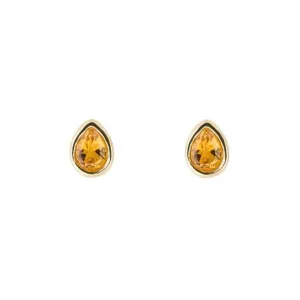 Boucles d'oreilles en citrine de novembre plaquées or E6212 Bijoux Beginnings
