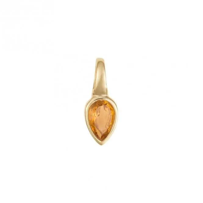 Pendentif en Citrine de Novembre plaqué or P5224 - Bijouterie Beginnings