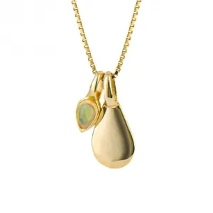 Pendentif en Opale d'Octobre plaqué or P5188 - Bijoux Beginnings