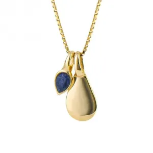 Pendentif en Lapis-Lazuli plaqué or pour la pierre de naissance de septembre P5187 - Bijoux Beginnings