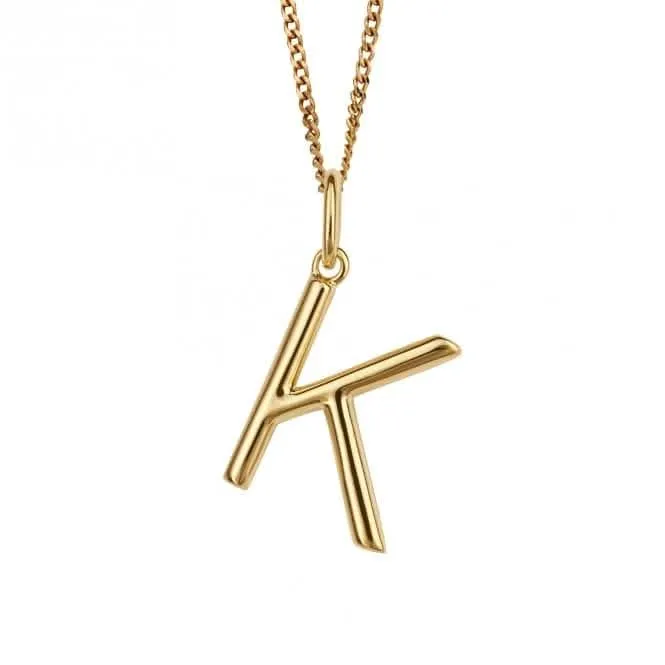 Pendentif Lettre Initiale K Plaqué Or P5137 Bijoux Débuts