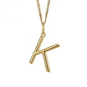 Pendentif Lettre Initiale K Plaqué Or P5137 Bijoux Débuts