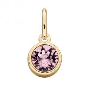 Pendentif en Cristal Swarovski Améthyste Clair Plaqué Or - Débuts de Bijoux