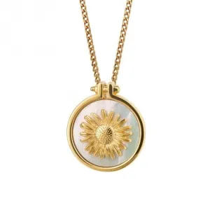Pendentif Tournesol en Or Plaqué Mop P5269W - Bijoux Beginnings