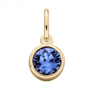 Pendentif en Cristal Swarovski Saphir Doré - Bijoux Débuts