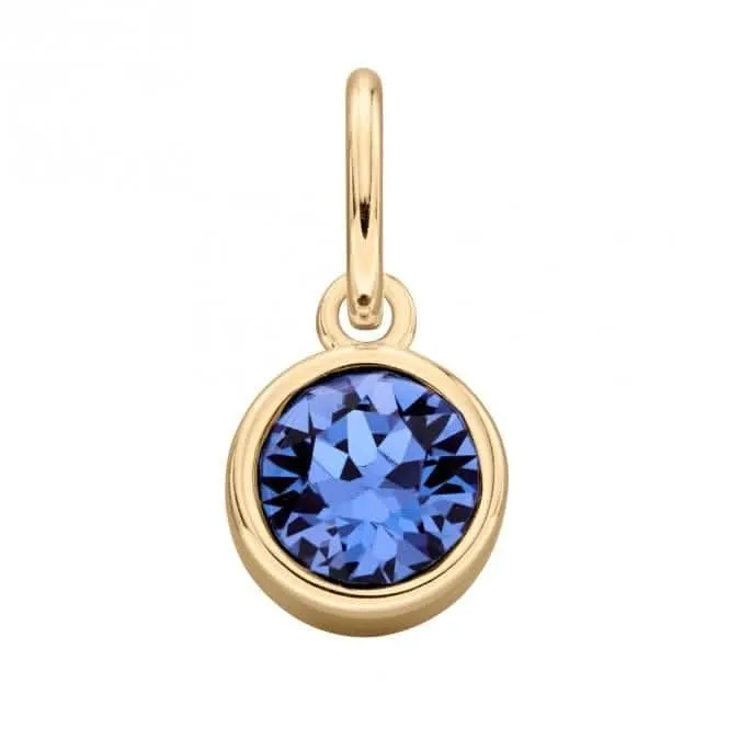 Pendentif en Cristal Swarovski Saphir Doré - Bijoux Débuts
