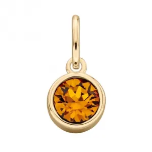 Pendentif en Topaze Dorée avec Cristal Swarovski - Bijoux Débuts