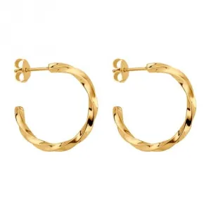 Boucles d'oreilles torsadées plaquées or E6269 Beginnings Jewellery