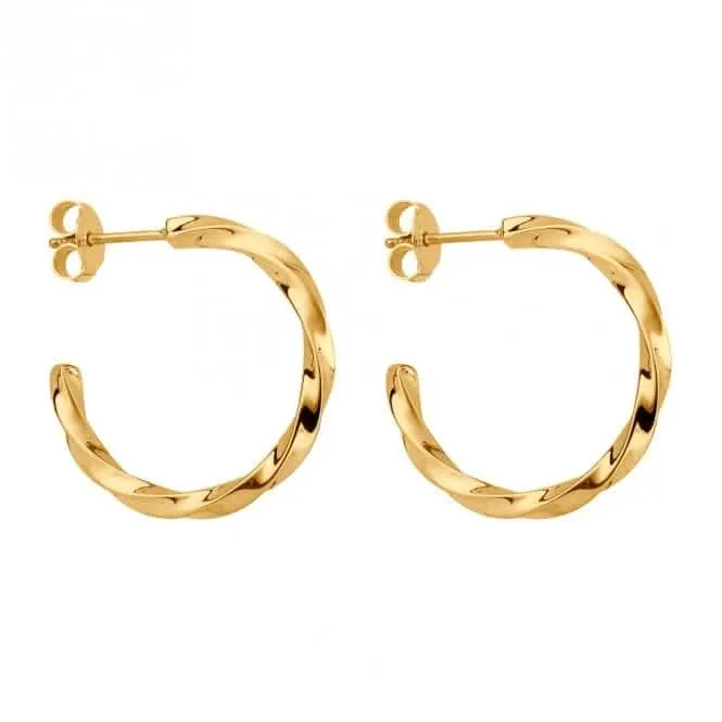 Boucles d'oreilles torsadées plaquées or E6269 Beginnings Jewellery