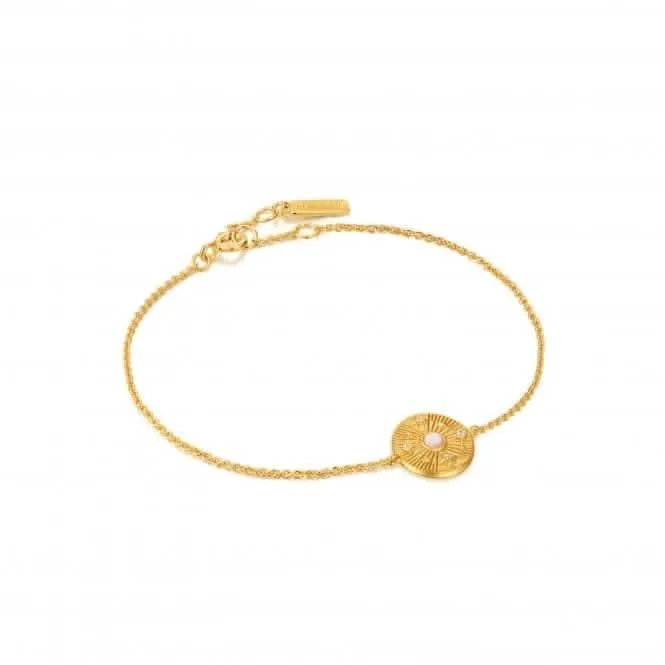 Bracelet Disque Opale Kyoto Étoiles Dorées Éparpillées B034-02G Ania Haie Jewellery