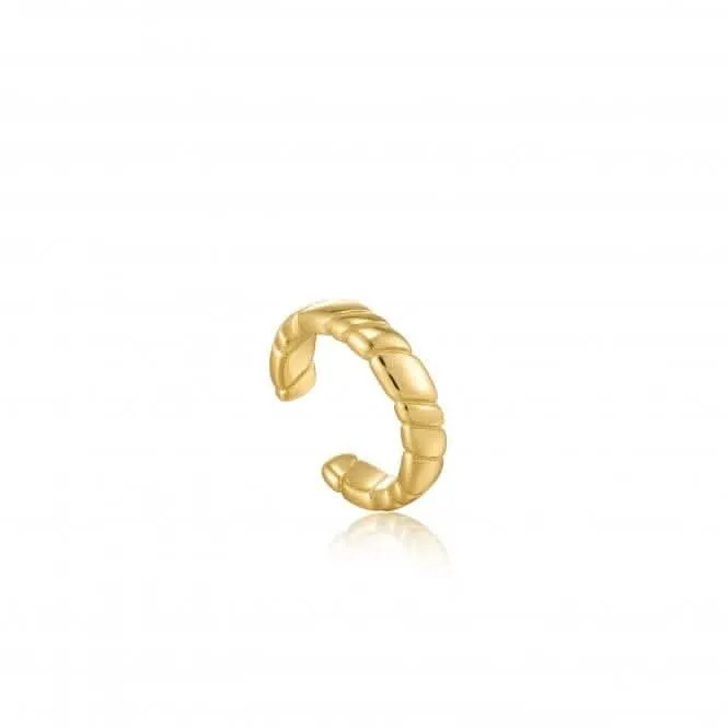 Bracelet d'oreille torsadé lisse or E038-04G Ania Haie Jewellery