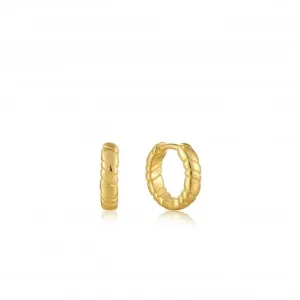Boucles d'oreilles Huggie à torsade lisse or E038-02G Ania Haie Jewellery